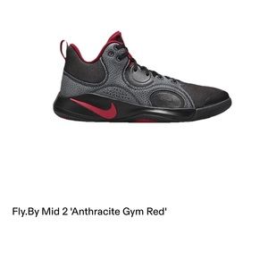 Nike Fly By Mid 2 Anthracite Gym Red, Men’s Size 10.5 (US).